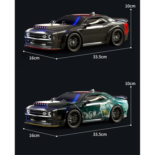 SG216 RC Drift Car, 1/16 Scale Full-Proportional 4WD High-Speed Remote Control Drift Car with 7-Mode LED Lights, Powerful Electronics, Racing Vehicle for Adults (Brushless Version/Black) - color: Black