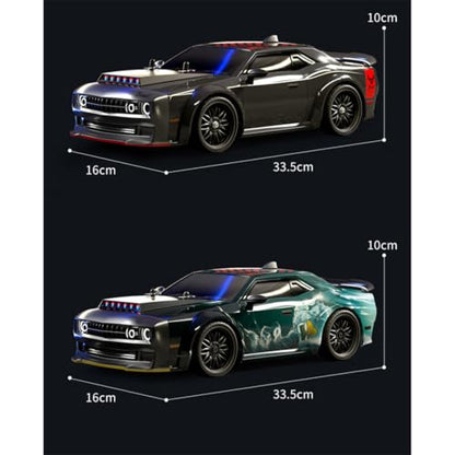 SG216 RC Drift Car, 1/16 Scale Full-Proportional 4WD High-Speed Remote Control Drift Car with 7-Mode LED Lights, Powerful Electronics, Racing Vehicle for Adults (Brushless Version/Black) - color: Black
