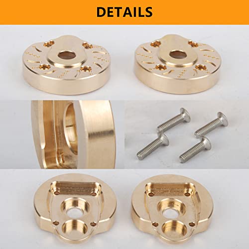 kingsea Brass Inner Outer Portal Drive Housing Steering Knuckle Compatible with Axial SCX10III AXI03007 Capra Unlimited Trail Buggy UTB 1/10 RC Crawler Brass Weights Upgrade Parts(4pcs/kit,200g)