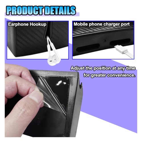 Universal Carbon Fiber Car Storage Box - Multifunctional Cell Phone Holder Auto Dashboard Pocket Organizer with Sticky - Car Interior Accessories for Storing Phone Card Key Pen Coin (Long) - size: Long
