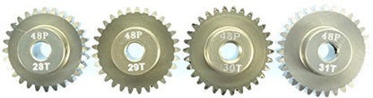 48 Pitch Aluminum Pinion Gear Set #9751 for Truck & RV, Compatible with 540 & 550 Size Motors, 1/8" Output Shaft, Includes 4 Set Screws