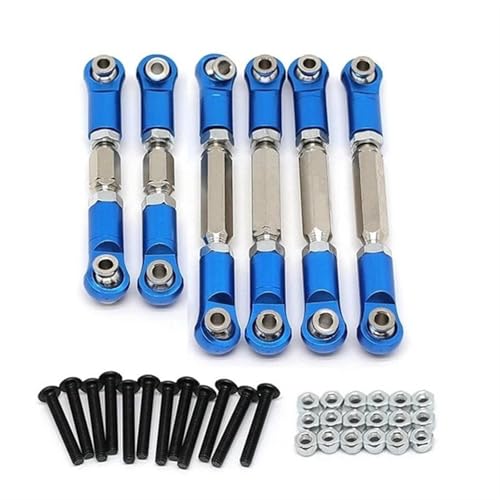 Front Rear Drive Shaft for Arrma for Senton for Granite 4X4 1/10 RC Crawler Parts Metal Adjustable Tie Rods Turnbuckles Toe Links Linkage Set(Blue) - color: Blue