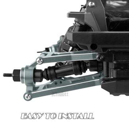 RC Aluminum Caster Block & Steering Blocks & Rear Stub Axle Carriers & Steering Bellcranks Upgrades Part for 1/16 Mini Maxx 4WD (Car Model:#107154-1#108046-1#108164-1#108076-1),Titanium - color: Titanium-(for 1/16）
