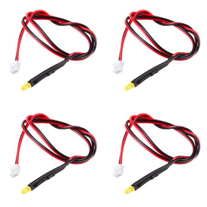 4PCS RC Car PH2.0 Single End Interface Light Headlights Taillight Accessories for 1/14 Tamiya RC Truck Tractor Model Car Upgrade Replacement Parts (Yellow) - color: Yellow