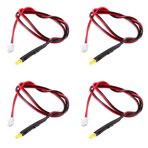 4PCS RC Car PH2.0 Single End Interface Light Headlights Taillight Accessories for 1/14 Tamiya RC Truck Tractor Model Car Upgrade Replacement Parts (Yellow) - color: Yellow