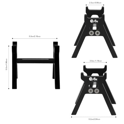 RC Car Stand Aluminum Alloy RC Car Static Display Stand Work Stand for 1/18 1/24 TRX4M FCX18 SCX24 FCX24 RC Car Upgrade Parts, All Black - color: All Black