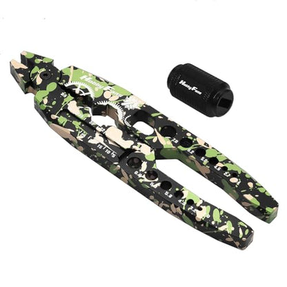 Metal Shock Absorber Pliers Rod Ball Clamp & Ball Joint Wrench Multi-Function RC Tool Combo Set for 1/8 1/10 Remote Control Car, Camouflage