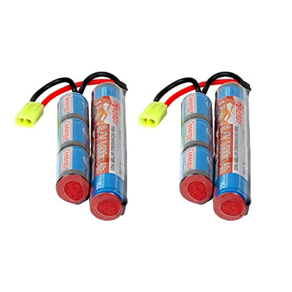 Tenergy 2 Pack of 8.4V 1600mAh NiMH Nunchuck Battery Packs w/Mini Tamiya Connector High Discharge Rate Stick Shape Butterfly Battery - size: 2 Battery Packs