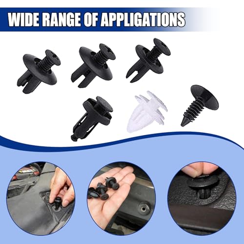 100PCS Car Bumper Retainer Clip with Fastener Remover (1 Tool) | Automotive Body Trim Fixed Clip, Auto Door Panel Push Pin, Universal Vehicle Plastic Rivets Kit with 1 Remover & Storage Box - size: 100PCS&Tool