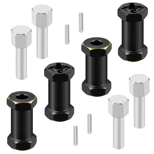 4PCS 12mm Hex Drive Hubs Combiner Coupler Counterweight Brass Extended Hex Wheel Hubs 17mm/20mm/25mm Thick Wheel Spacers Offsets for 1/10 SCX10 90046 D90 RC Crawler Car Upgrades (25mm) - color: 25mm