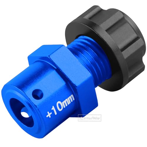RC 10MM Extended Wheel Hub Drive w/Anti-dust Cap Nuts Upgrades Part for 1/7 BigRock Fireteam Limitless 6S,1/8 Kraton Outcast Notorious Talion 6S,Alloy Aluminium Wheel Hub,Navy Blue w/Black - color: Navy Blue&black