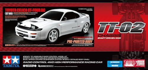 TAMIYA 1/10 RC Toyota Celica GT-Four RC ST185 White Painted Body TT-02 Limited Edition TAM47500