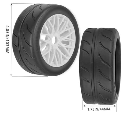 RC Tires Wheels for 1/7 Infraction 6S BLX,1/8 Typhon 6S BLX,Limitless,Rubber Highway Wheels Soft Tires Truck Tire Highway Tires,4PCS White - color: White(4pcs Tires)