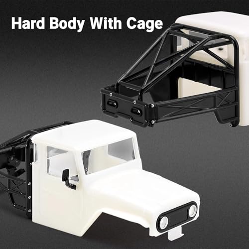 RC Upgrade Accessories for TRX4M for Defender for Bronco 1/18 IR40 Hard Body Shell with Cage RC Crawler Car Parts Upgrade Modification RC Car Accessories(White) - size: White