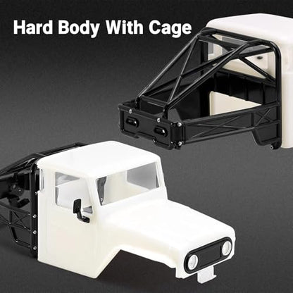 RC Upgrade Accessories for TRX4M for Defender for Bronco 1/18 IR40 Hard Body Shell with Cage RC Crawler Car Parts Upgrade Modification RC Car Accessories(White) - size: White