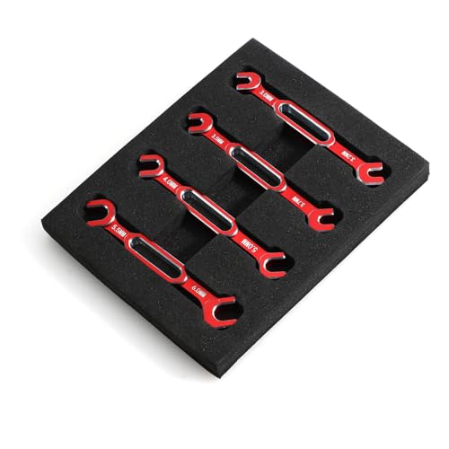 RC Car Wrench Remover ball breakers,4Pcs Wrench 3/3.2/3.5/3.7/4/5/5.5/6Mm Turnbuckle Nut Ball End Joint Remover Universal Tool for RC Car Drone Boat ball breakers (Red) - color: Red