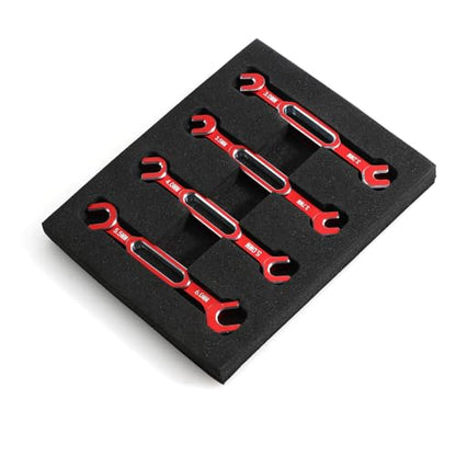 RC Car Wrench Remover ball breakers,4Pcs Wrench 3/3.2/3.5/3.7/4/5/5.5/6Mm Turnbuckle Nut Ball End Joint Remover Universal Tool for RC Car Drone Boat ball breakers (Red) - color: Red