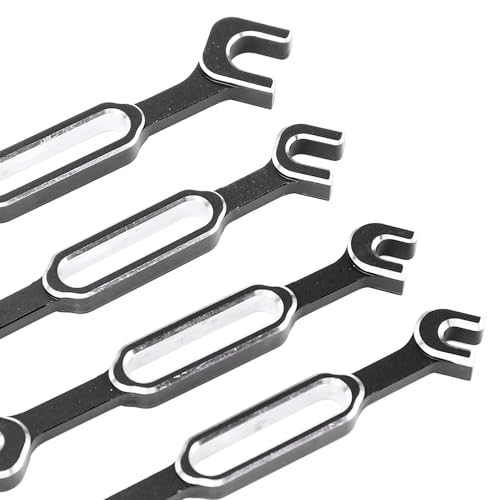 CCYLEZ RC Car Wrench, High Strength Aluminum Alloy Turnbuckle Nut Remover Tool Kit for RC Drift Cars and RV Maintenance 4PCS Set Black - color: Black
