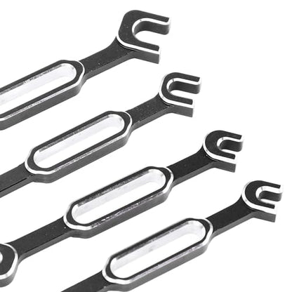 RC Car Wrench, 4PCS Aluminum Alloy Turnbuckle Nut Ball Joint Remover Spanner 3.0 to 6.0mm, with Double End Design, for RC Crawler Car Boat Drone Maintenance (Black) - color: Black
