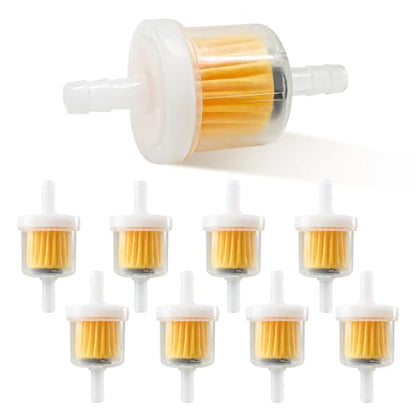 10 PCS 1/4 Inch Gas Inline Fuel Filter with Magnet, Universal Small Engine Fuel Filter Replacement, Compatible with Gasoline Generators, Motorcycles, Scooters, ATVs