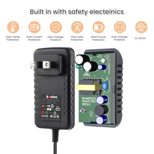 RC Battery Charger,2S-10S RC Car Charger for 4.8V 7.2V 8.4V 9.6V NiMh/NiCd Battery Pack with 19 Plugs(DO NOT Charge for Lipo/Li-ion/LiFePO4 Batteries)