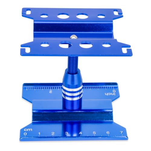 Aluminum Repair Station Work Stand Assembly Platform 360 Degree Rotating for 1/16 1/18 1/24 RC Crawler Axial SCX24 Traxxas TRX4M (Blue)