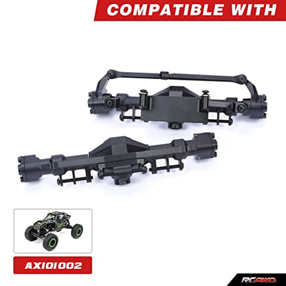 RCAWD for 1/18 Axial UTB18 Capra Trail Buggy Crawlers Upgrades, Rear & Steering Axle Assembled & Front & Rear Axle Housing Without Gears Aluminum Parts AXI218001 Black - color: Black