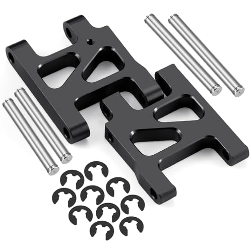 2PCS RC Aluminum Alloy Front Lower Swing Arm Suspension A-Arms Set Compatible with 1/10 Tamiya TA01 RC Car Upgrades (Black) - color: Black