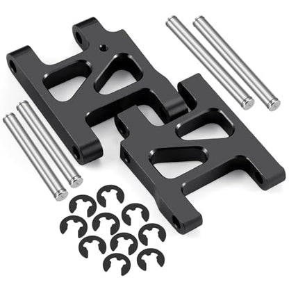 2PCS RC Aluminum Alloy Front Lower Swing Arm Suspension A-Arms Set Compatible with 1/10 Tamiya TA01 RC Car Upgrades (Black) - color: Black