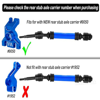 Drive Shaft Axles Upgrades Part for 1/10 4WD Slash/Rustler/Stampede/Jat0 4X4(BL-2s)(VXL),F0rd F15O,RC Front & Rear Steel DriveShaft CVD w/Hex Hops Up,#9051#9052,Navy Blue - color: Navy Blue - (4pcs Driveshafts)