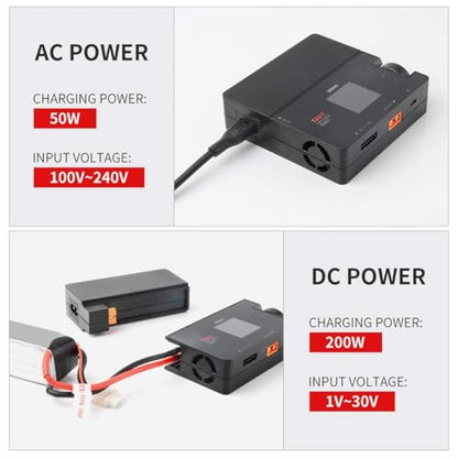 ISDT 608AC 50W AC/200W DC LiPo Battery Balance Charger, Smart XT60 RC Battery Detachable Charger/Discharger for Life, Lilon, LiPo, LiHv 1-6S / Pb 1-12S / NiMH 1-16S