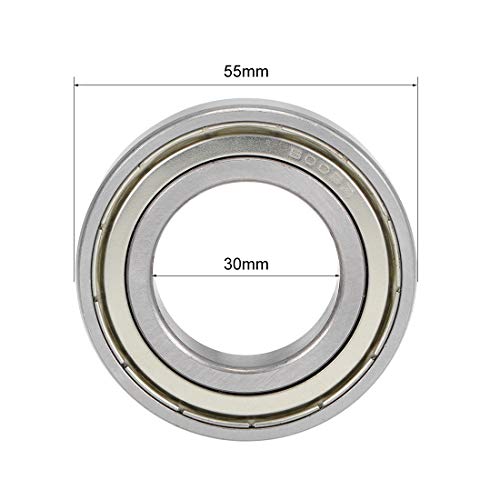 uxcell 6006ZZ Deep Groove Ball Bearings Z2 30mm X 55mm X 13mm Double Shielded Carbon Steel 2pcs - size: 30mmx55mmx13mm