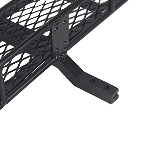 Metal 6.41"x1.92" RC Back Hitch Cargo Carrier Luggage Basket Rear Carrier Mount Trailer Compatible with RC4WD Traxxas TRX4 Axial SCX10 90046 SCX10 III D90 Redcat Gen7 1/10 RC Crawler Car