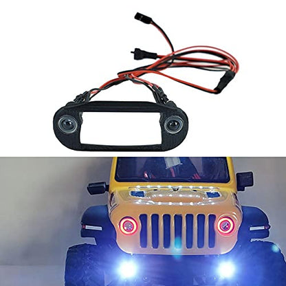RC-Hub Front Light Lamp LED Headlight Set for 1/24 Axial SCX24 AXI90081 AXI00002 RC Crawler (Blue+White) 59mm - color: Blue+white