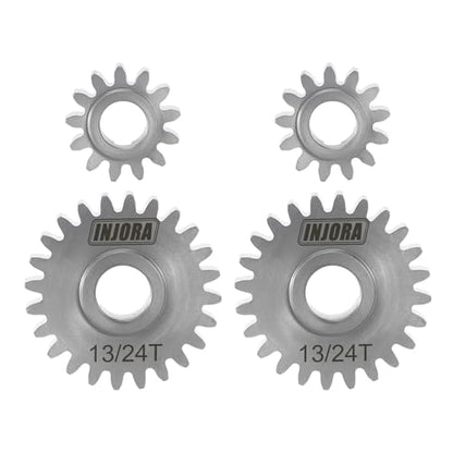 INJORA Stainless Steel 13/24T Underdrive Portal Gears Set for 1/18 RC Crawler Redcat Ascent-18 Upgrade - size: 13/24T
