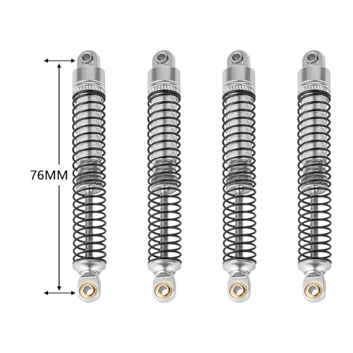 4PCS 53mm/59mm/65mm/78mm Aluminum Shocks Absorbers Oil Threaded Damper for 1/18 RC Crawler TRX4M TRX-4M Bronco Defender K10 Upgrade Parts (78mm-silver) - color: 78mm-silver