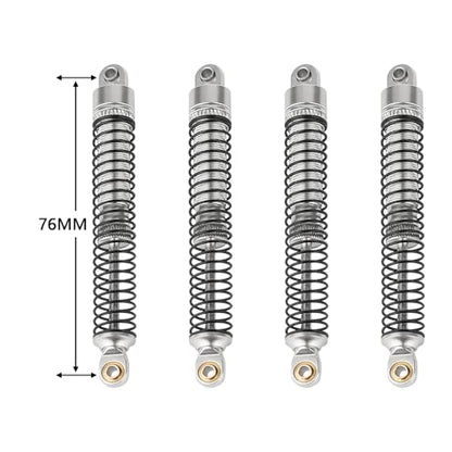 4PCS 53mm/59mm/65mm/78mm Aluminum Shocks Absorbers Oil Threaded Damper for 1/18 RC Crawler TRX4M TRX-4M Bronco Defender K10 Upgrade Parts (78mm-silver) - color: 78mm-silver