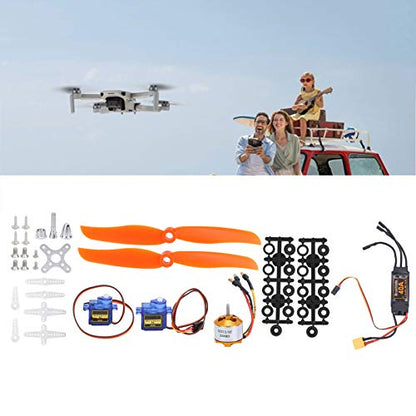 RC Plane Motor Kit, SG90 Servo 2212 KV2200 Brushless Motor 6035 Propeller RC Remote Control Aircraft 40A XT60T Fixed Wing Plane for RC Plane Helicopter