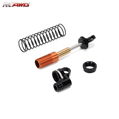 RCAWD RC Shocks Parts for FMS EAZYRC ROC HOBBY FCX24 1/24 & 1/18 Crawlers Upgrades, Front & Rear Shock Absorber Damper Aluminum Adjustable #C3002 Black - color: Black
