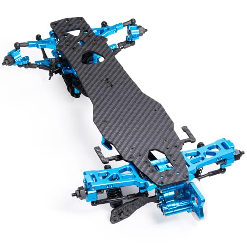 MORLORDY Aluminum & Carbon Fiber RC Chassis Frame Body Kit for 1/10 D5/ D5MINI+SR RC Drift Racing Car, with 4Pcs Wheels Tires Set & Shocks & Accessories (D5+SR) - style: D5+SR