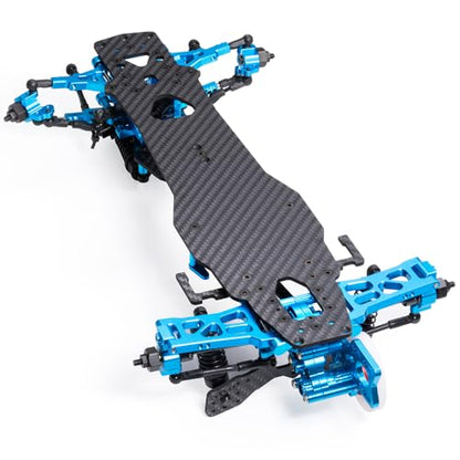 MORLORDY Aluminum & Carbon Fiber RC Chassis Frame Body Kit for 1/10 D5/ D5MINI+SR RC Drift Racing Car, with 4Pcs Wheels Tires Set & Shocks & Accessories (D5+SR) - style: D5+SR