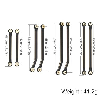 Black Coating Brass High Clearance Linkage Chassis Links and Steering Link Set for 1/18 RC Crawler Redcat Ascent-18 Upgrade