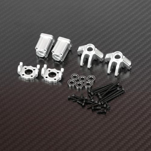 RCAWD 7075 Front C Hub Carrier & Steering Knuckle Arm & Rear Stub Axle Carrier for Losi LMT 1/18 Upgrades Parts #LOS214041#LOS214043 - color: The Set