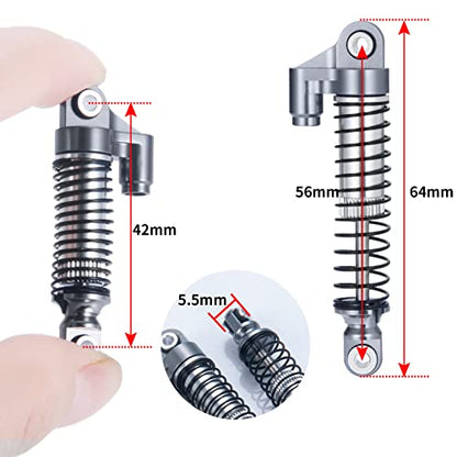 RC Shocks 56mm Adjustable Long Shock Absorber Damper for 1/18 TRX4M Crawler Car(Titanium) - color: Titanium