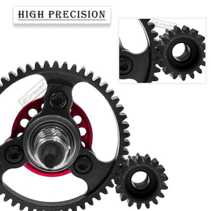 53T Spur Gear Upgrades Part for Slash 4X4/VXL Stampede 4X4/VXL Rustler 4X4/VXL,53T Slipper Clutch Eliminator with Pinions Gears Set(15T 17T 19T),Hardened Steel RC Upgrades,#6878,Red - color: Red(53T)