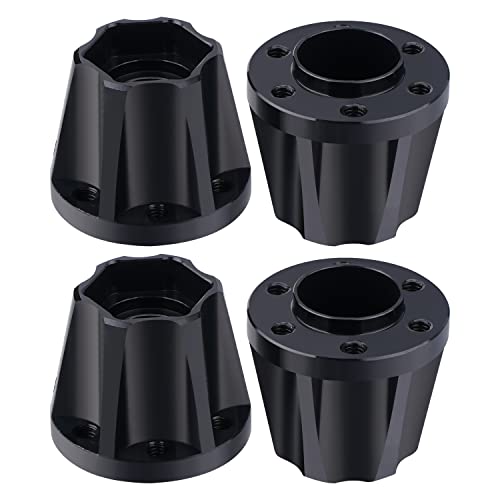 DJX 4pcs 12mm Hex Aluminum 1.9" or 2.2" Wheel Hub Extension Adapter for 1/10 RC Crawler Axial SCX10 TRX4 D90 (18mm Extension) - size: 18mm Extension Adapter