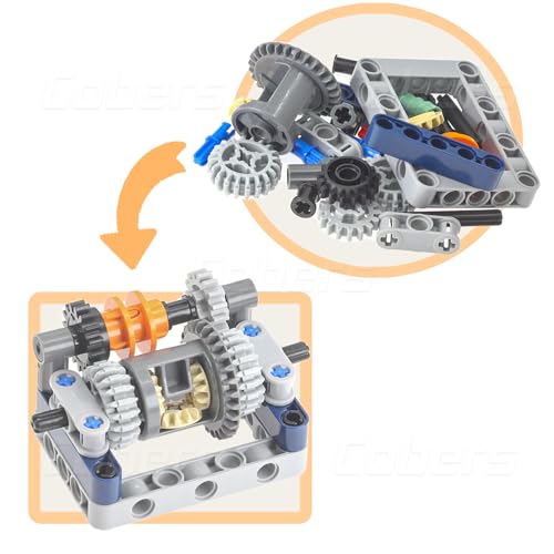 30Pcs Technic-Parts Kits Differential-Gear Set Gearbox Model Kit | Includes Pins-Axles-Frames-Beams-Connectors, and MOC-Accessories.Compatible with Major Brands' Technic Pieces