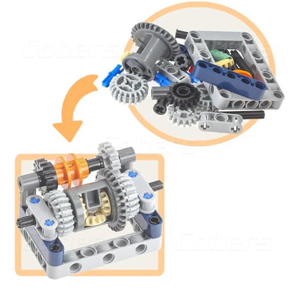 30Pcs Technic-Parts Kits Differential-Gear Set Gearbox Model Kit | Includes Pins-Axles-Frames-Beams-Connectors, and MOC-Accessories.Compatible with Major Brands' Technic Pieces