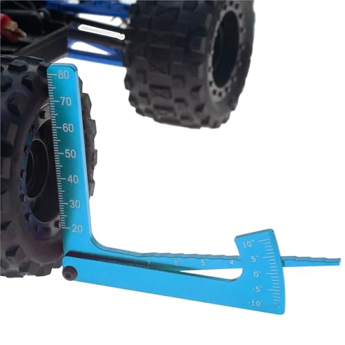 RC Car Repair Kit for RC Car 3-in-1 Aluminum Gauge Ruler Camber Ride Dip Angle Tool Chassis Suspension Set for Up Aluminium Alloy Wheel Measure Upgrade Parts(Blue) - color: Blue