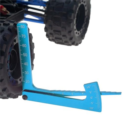 RC Car Repair Kit for RC Car 3-in-1 Aluminum Gauge Ruler Camber Ride Dip Angle Tool Chassis Suspension Set for Up Aluminium Alloy Wheel Measure Upgrade Parts(Blue) - color: Blue